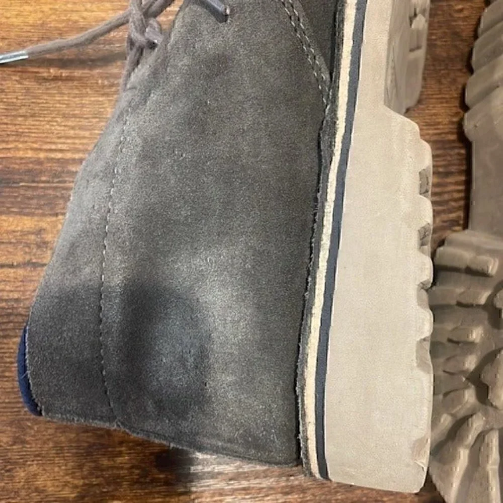 Kenneth Cole gray suede lace up boots size 9.5 men
